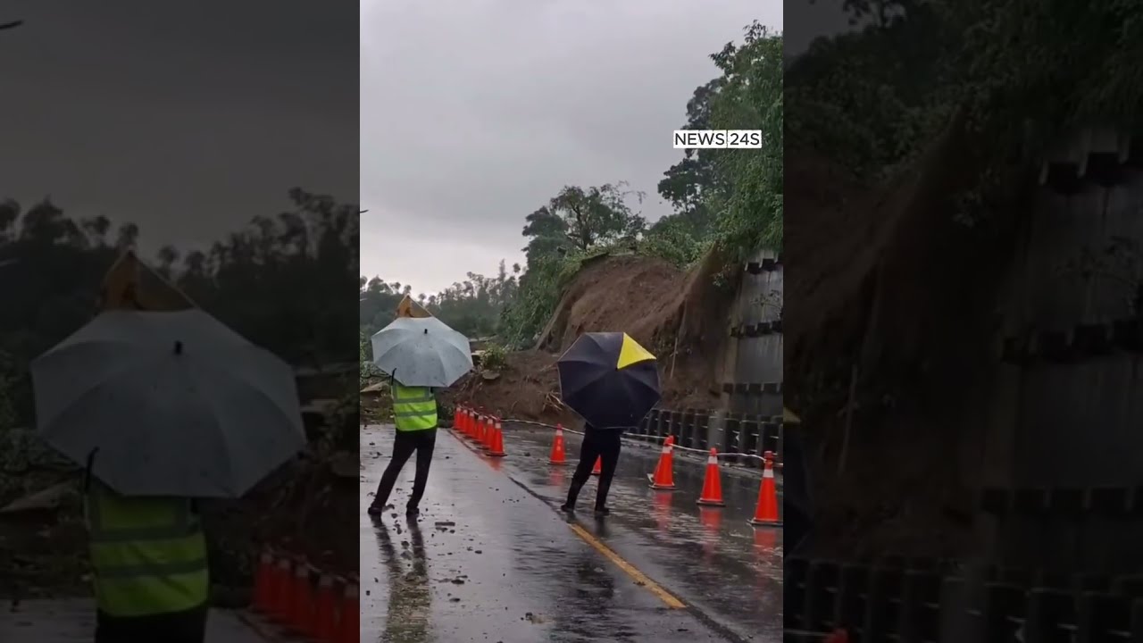 Dramatic Footage of Retaining Wall Collapse in the #shortvideo