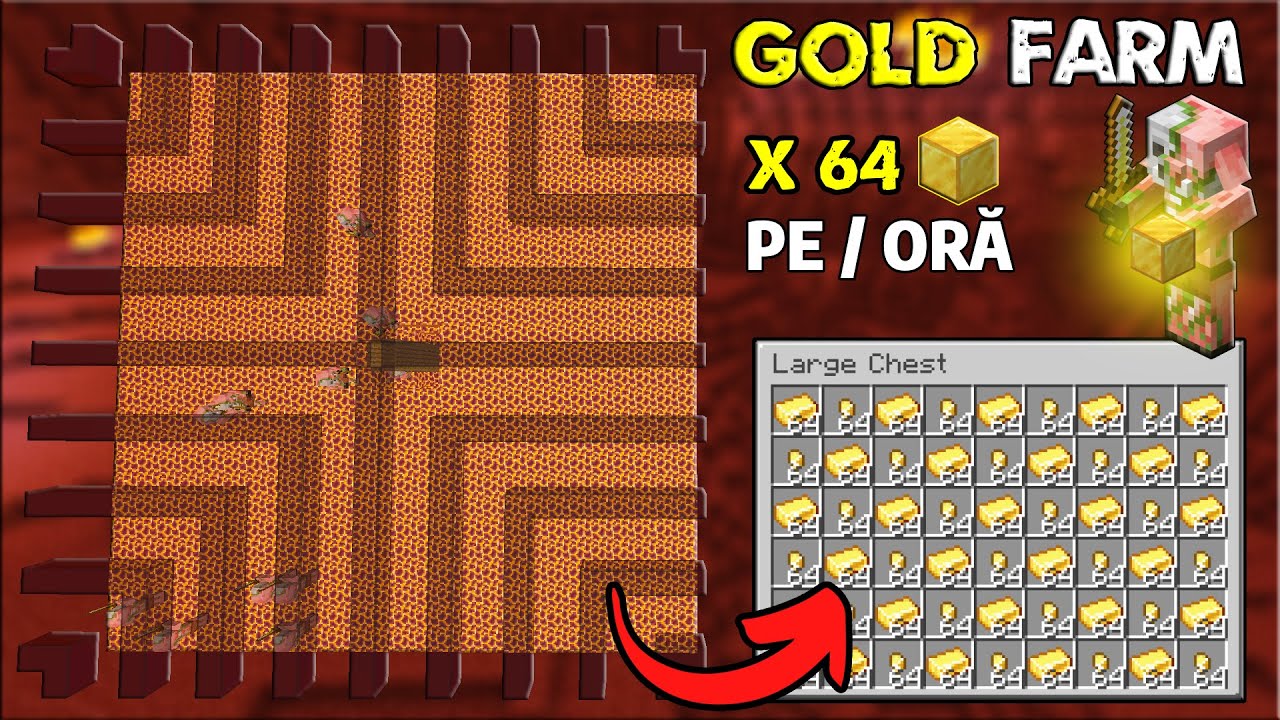 Cum sa Faci o Ferma De GOLD ! Usor | Tutorial Minecraft 1.20+
