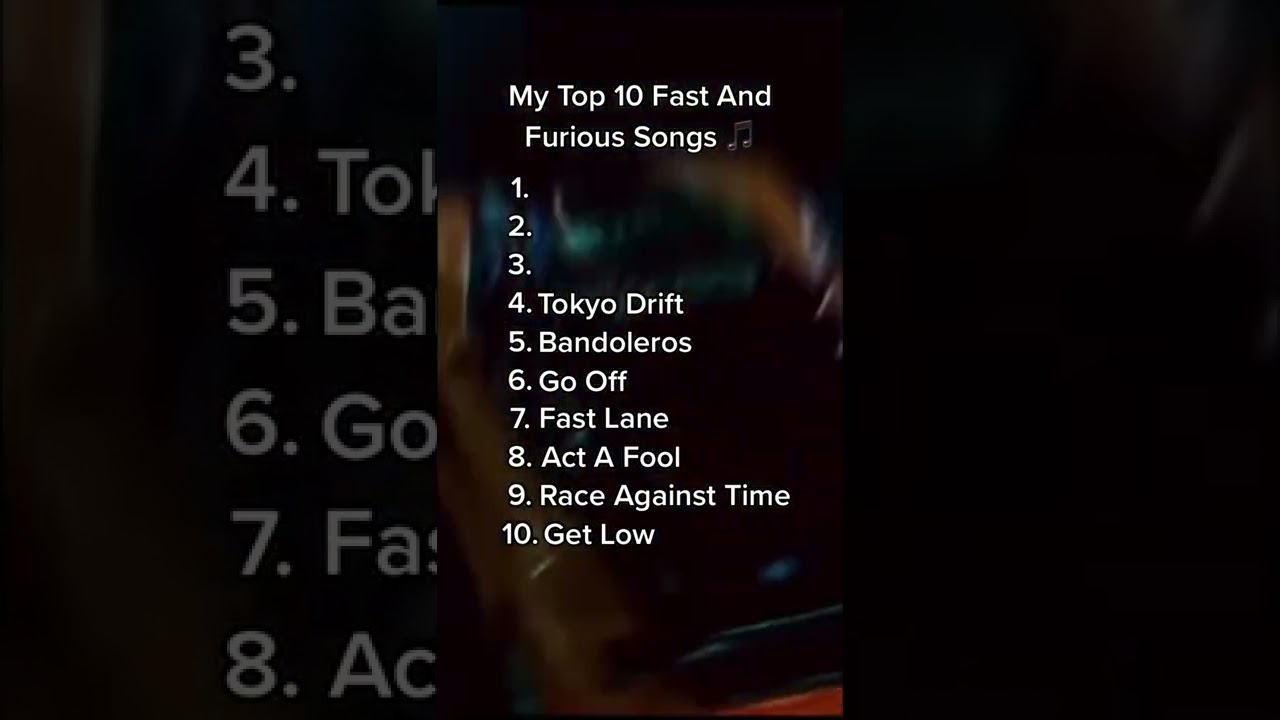 top 10 fast end furious song