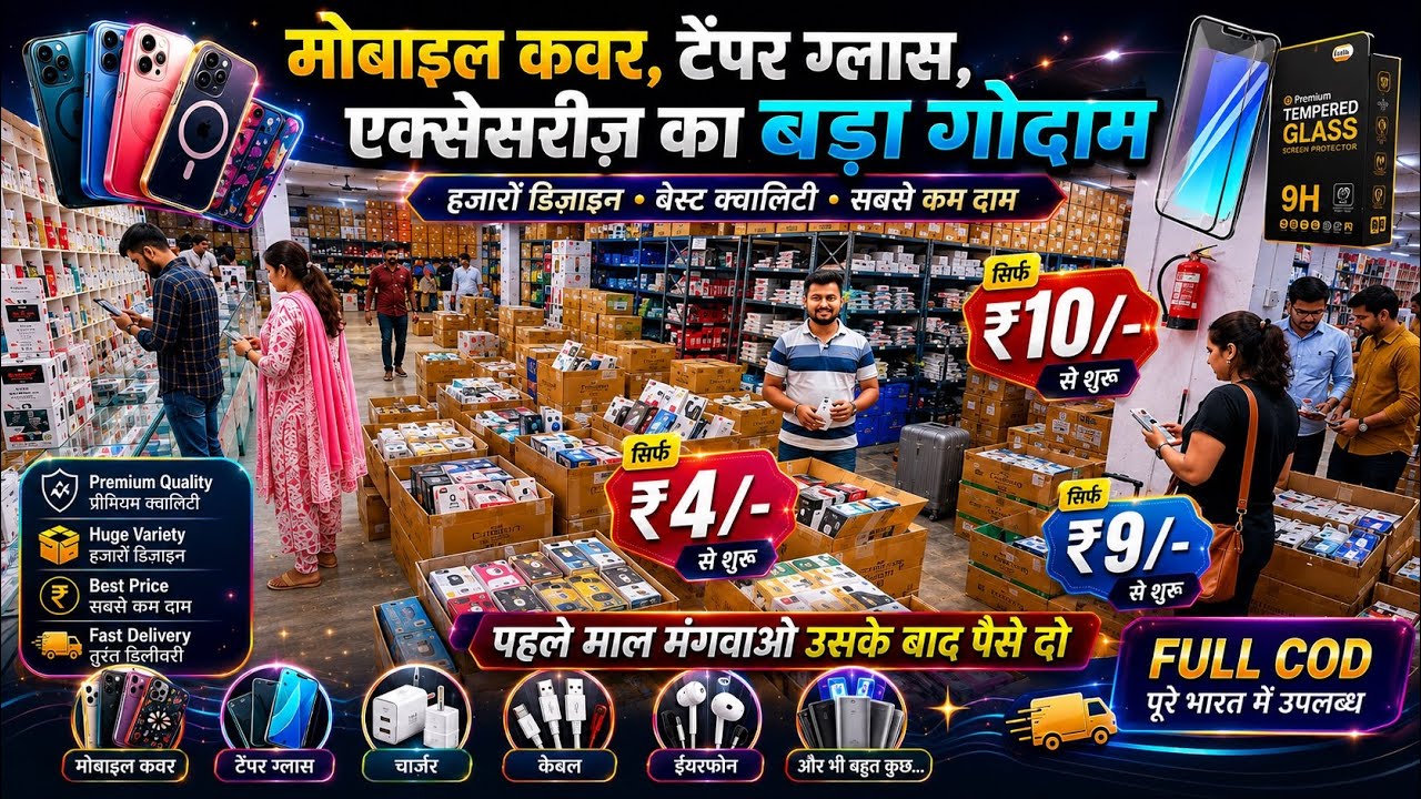मात्र ₹4 दिल्ली का सबसे बड़ा Mobile Cover Hub 10/-😍|Wholesale Rates पर iPhone Covers🔥|Tempered 