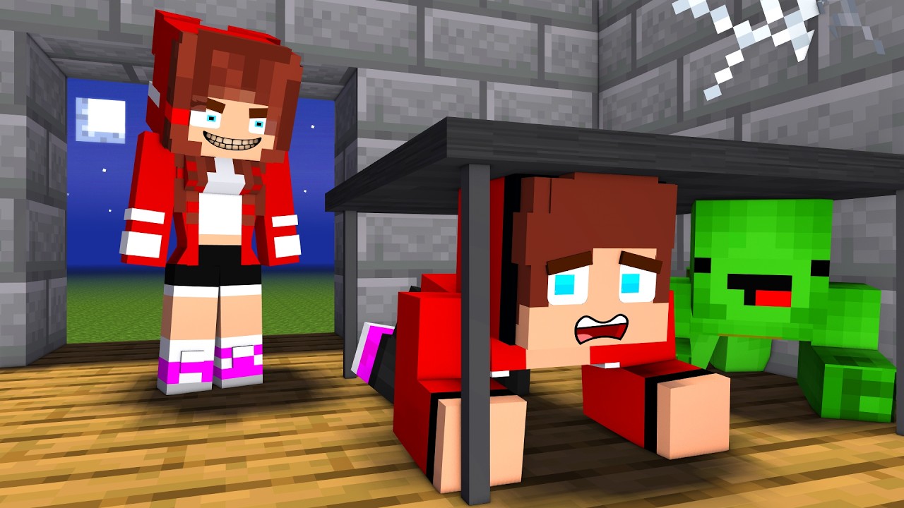 MAIZEN : JJ and Mikey Have A CRAZY JJ's Girl STALKER - Minecraft Animation