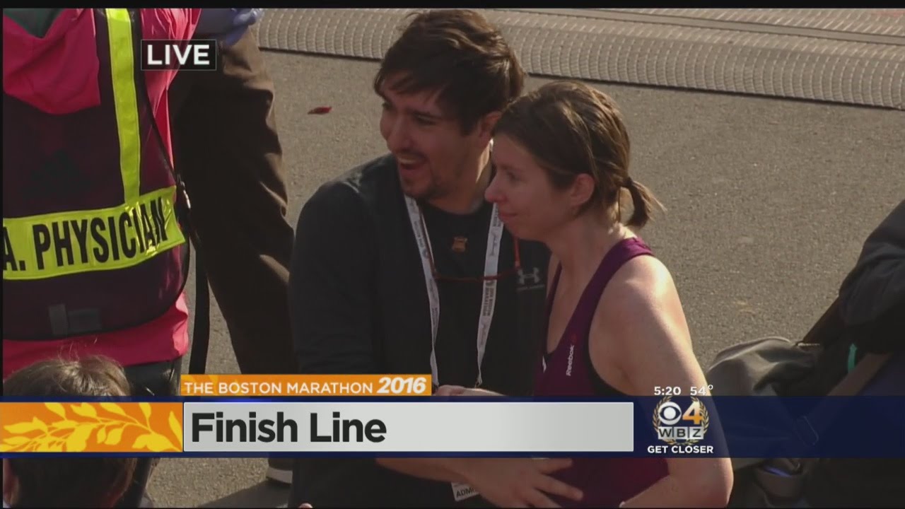 Jeff Bauman Greets Wife At Boston Marathon Finish Line