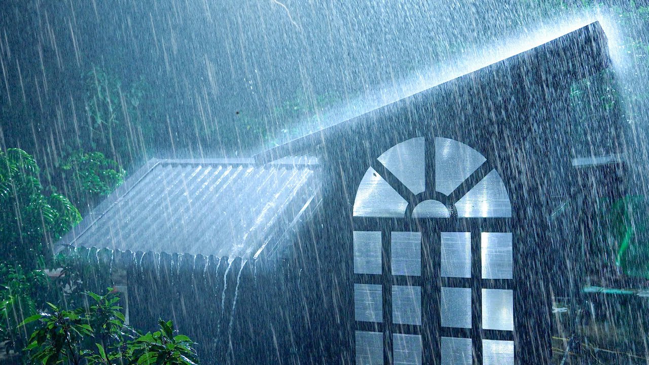 Relax Deeply & Sleep Through the Night・Heavy Rainstorm on Tin Roof with Rolling Thunder Sounds