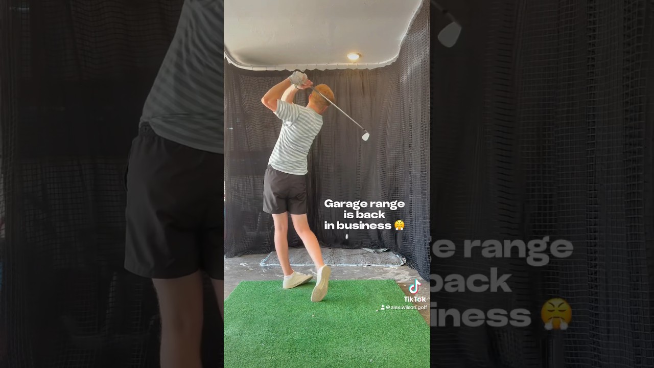 DIY garage golf setup 👀 full tutorial soon 😤 #golf