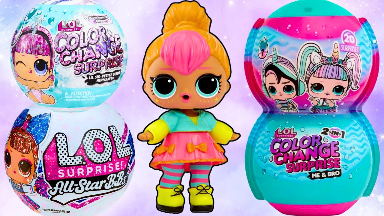 ASMR L.O.L. Surprise Glitter All-Star B.B's Me & Bro 2-1 Color Change Surprise Dolls #unboxing