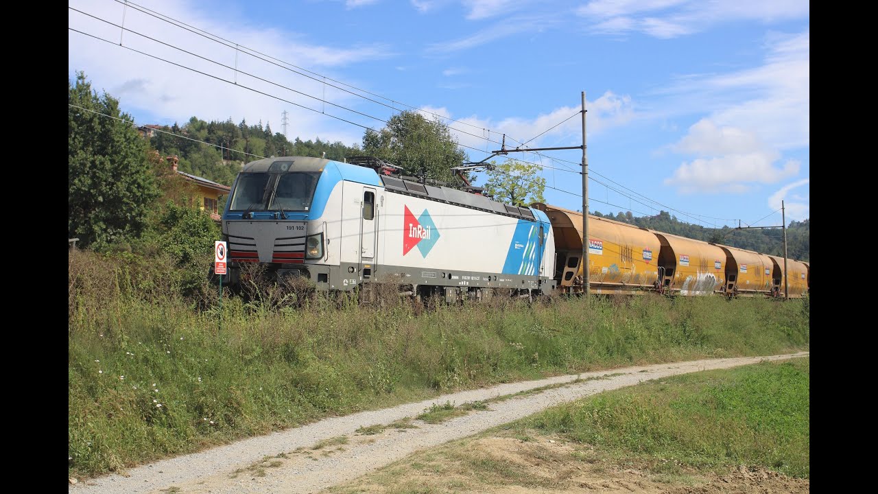 Treno INRAIL con tramogge Veronesi da Ravennna a Fossano deviato via Genova-Savona-SGC-Ceva