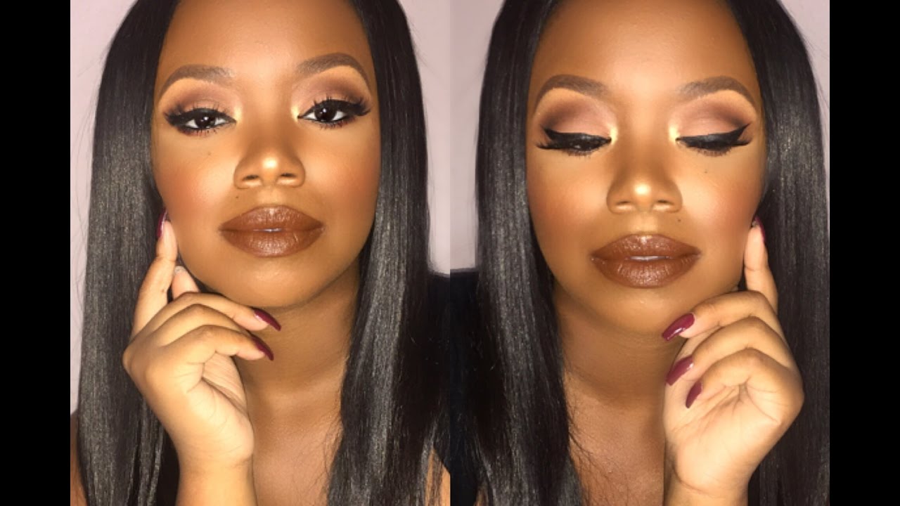 Brown Lipstick & Soft Cut Crease Makeup Tutorial