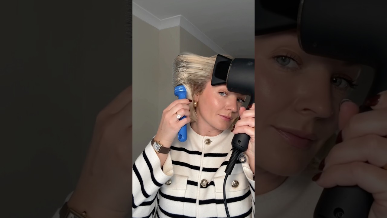 Wash and blow dry routine on a blonde bouncy bob! #hairroutine #hairwashday #shorthairstyles