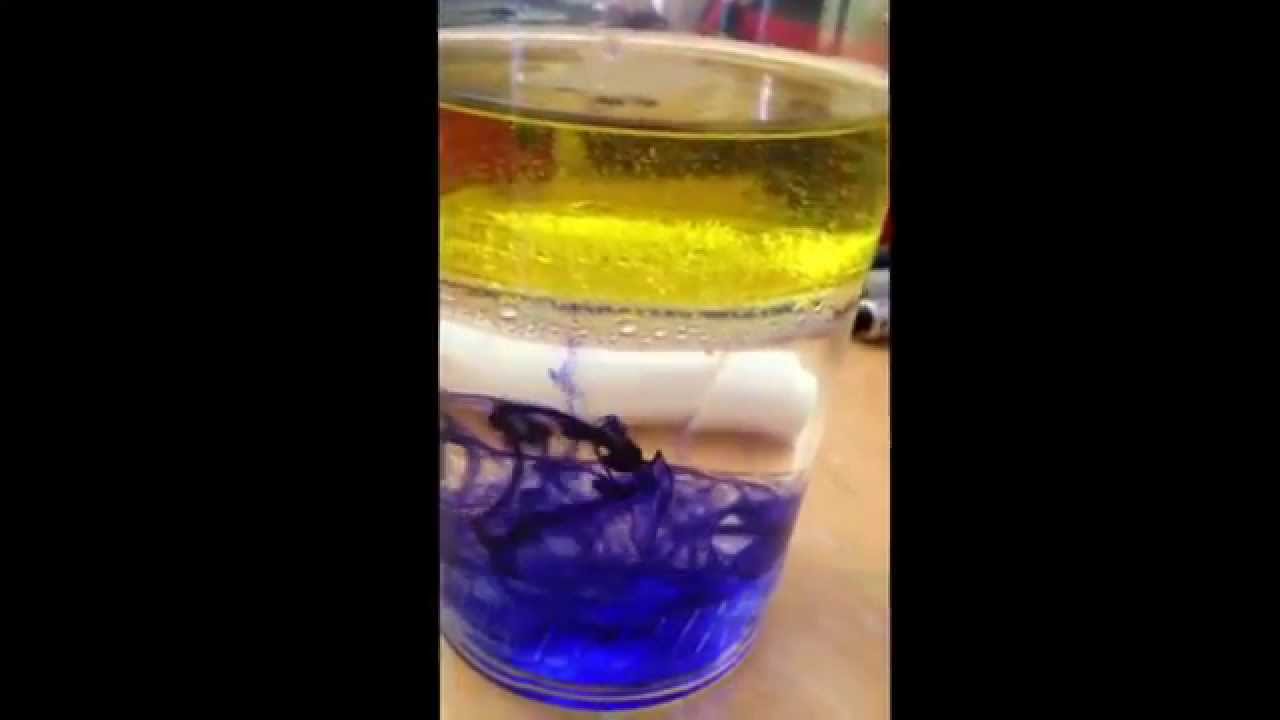 Öl,Wasser und Tinte experiment