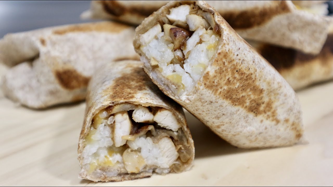 BURRITOS DE POLLO, ARROZ Y QUESO, receta fácil y deliciosa