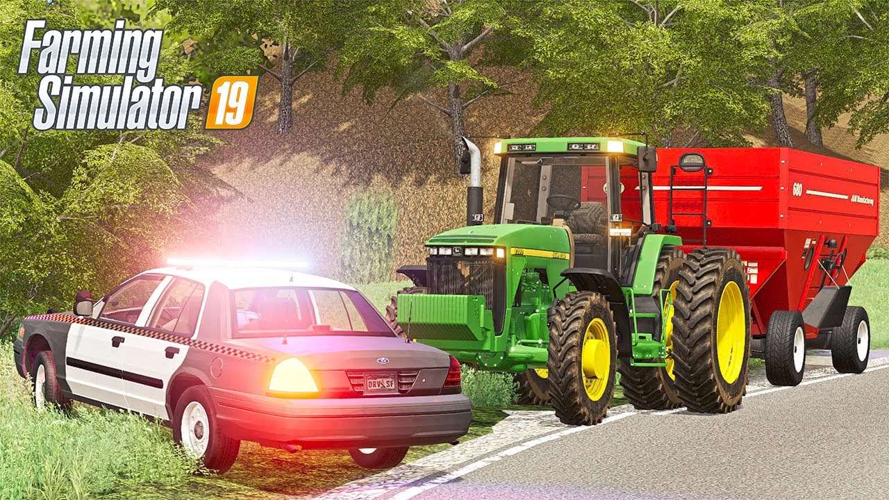 FARMER FINDS POLICE CAR WRECK WHILE HAULING GRAIN (OFFICER DOWN) | FS19