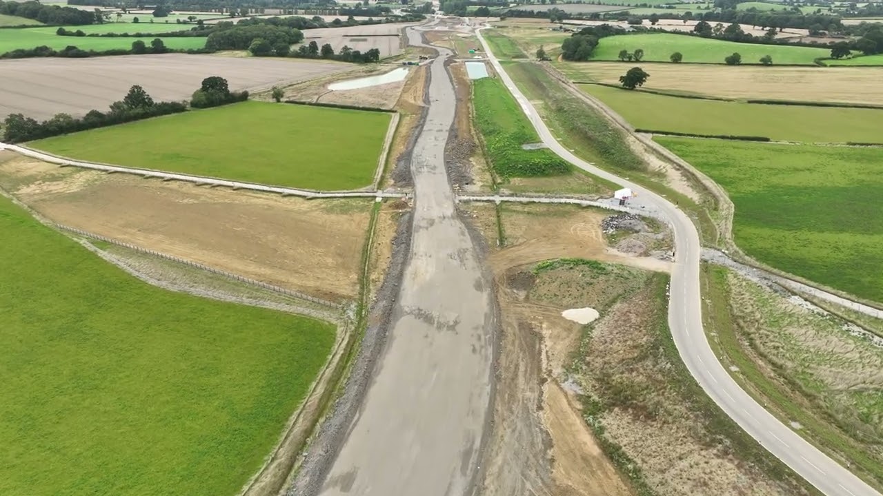 HS2 Construction Progress Thorpe Mandeville to Chipping Warden, August 2023