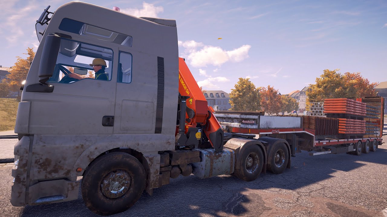 Construction Simulator 🚧 Delivering materials w MAN TGX D26/Palfinger PK 53002