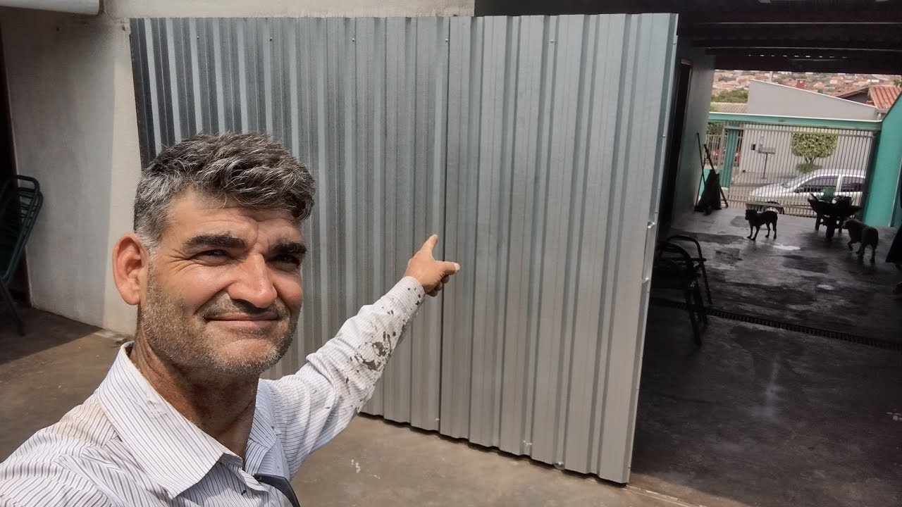 COMO FAZER UM PORTÃO , BOM, BARATO. LEVE, E FUNCIONAL COM TELHA DE ZINCO