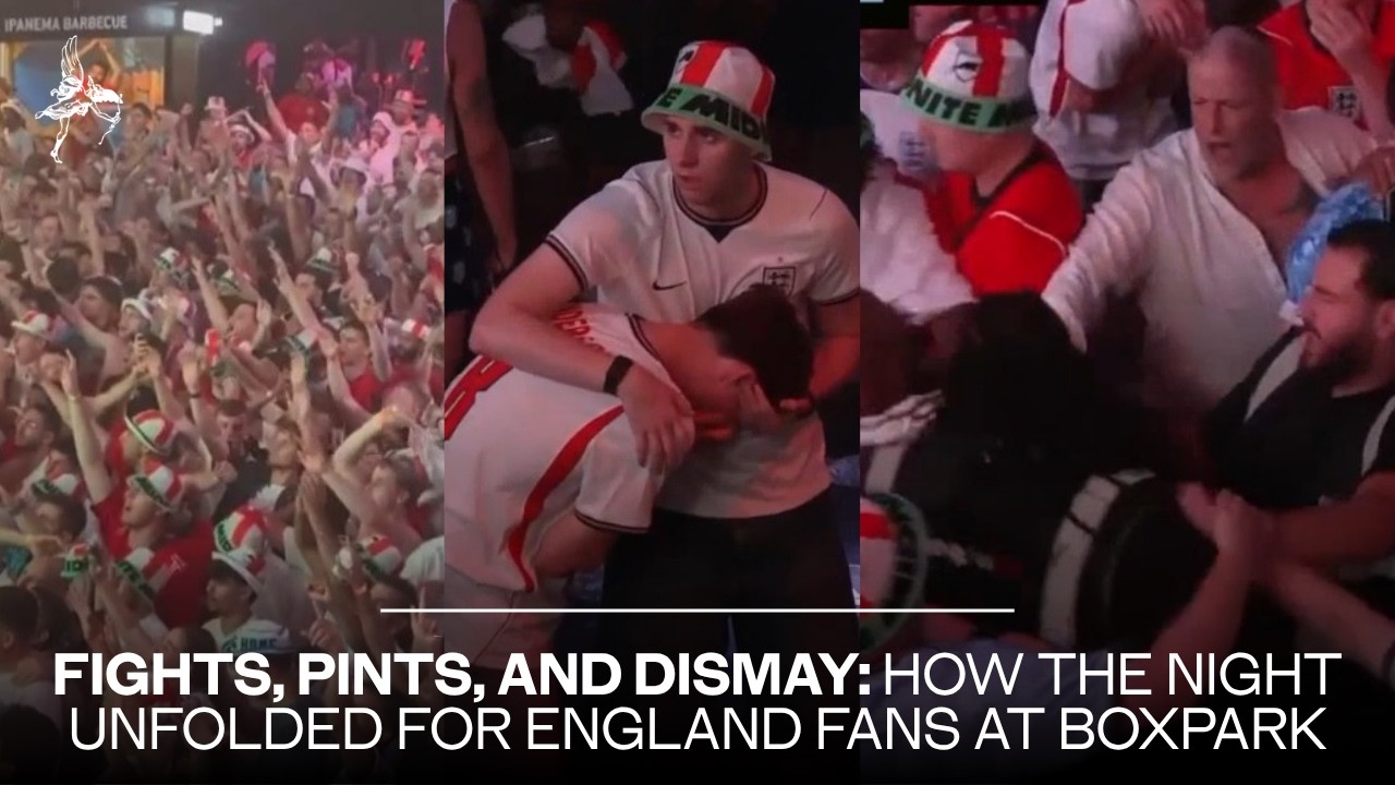 Fights, pints, and dismay: How the night unfolded for England fans at Boxpark Wembley