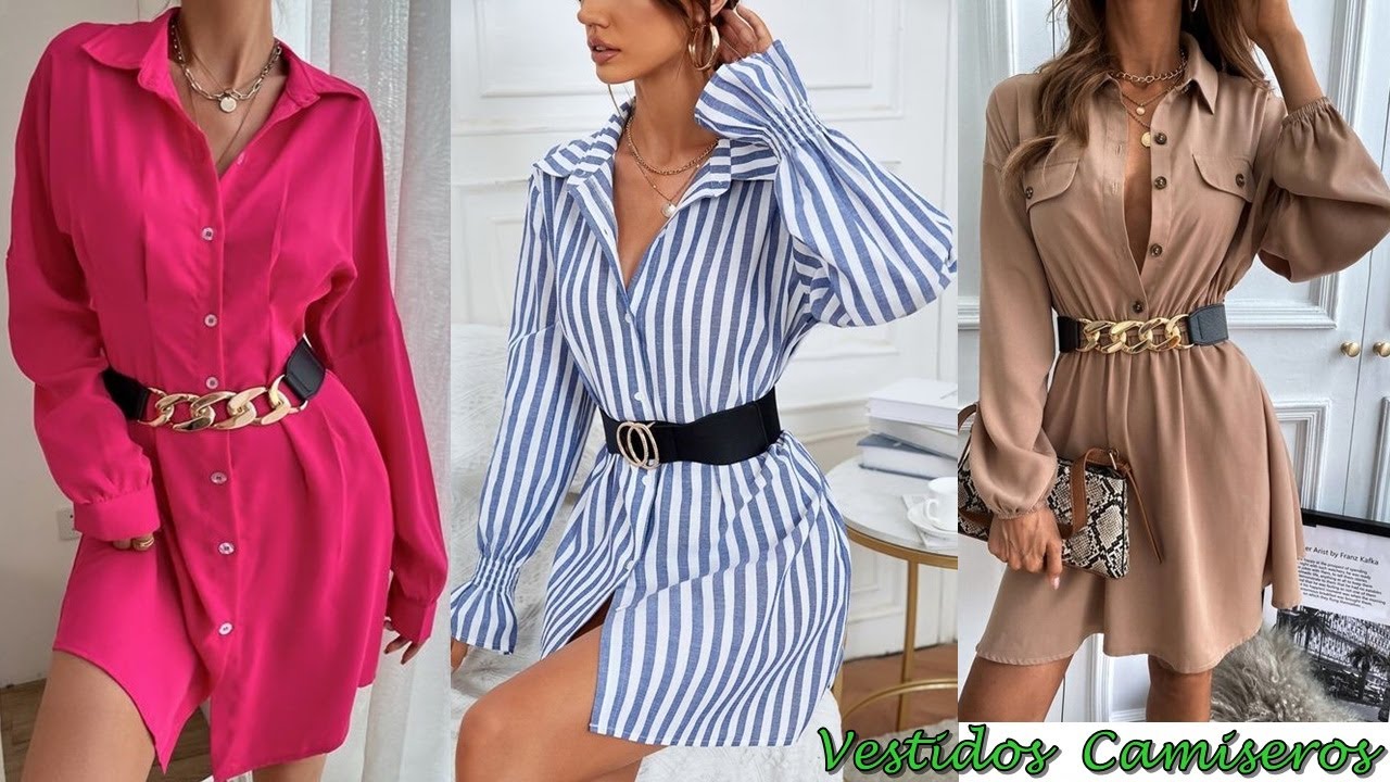 HERMOSOS Y MODERNOS VESTIDOS CAMISEROS ELEGANTE Y CASUALES\ LOOKS CON VESTIDOS CAMISEROS DE MODA