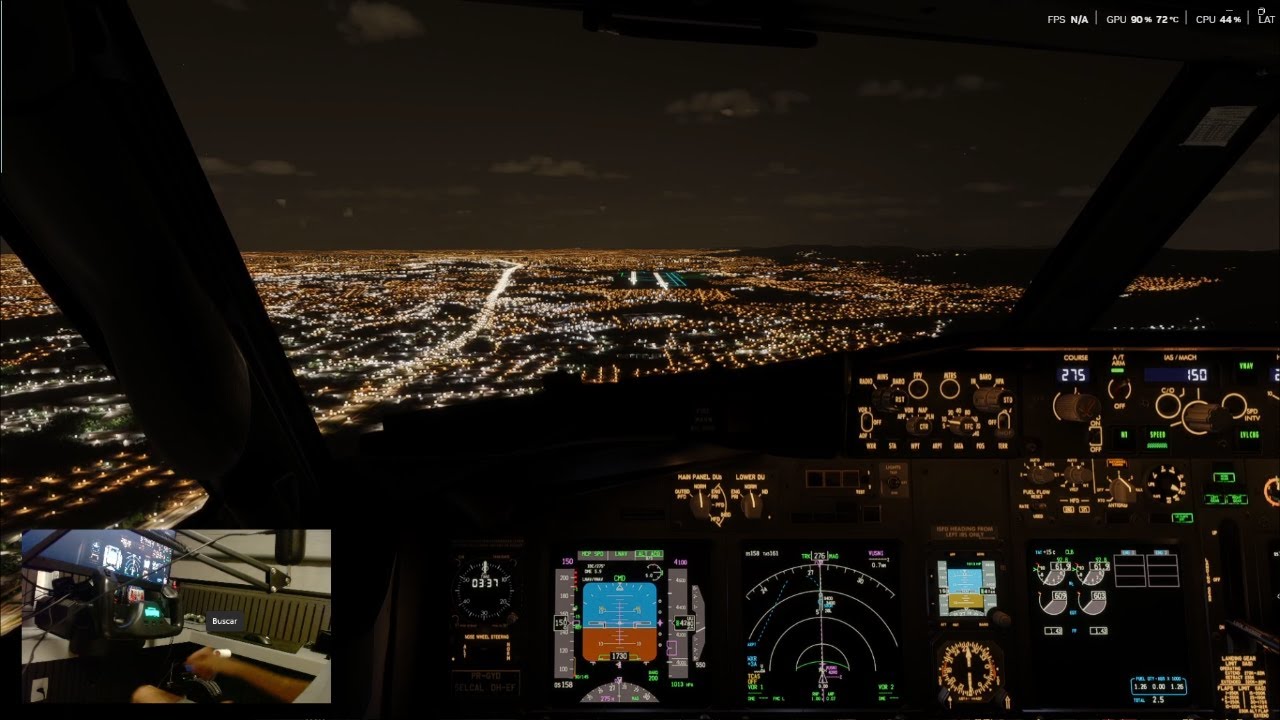 Flight Simulator 2024 - Aproximação e Pouso em Guarulhos (GRU) 737-800