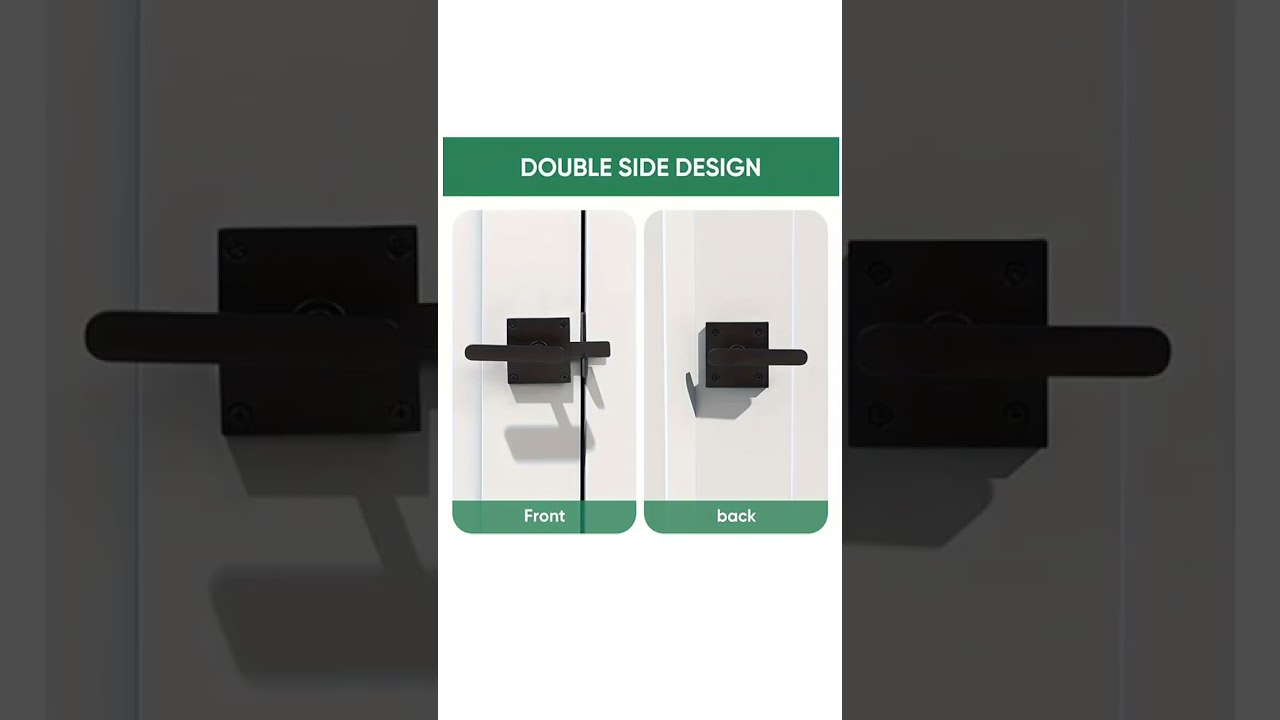 Double Side Gate Latch, Heavy Duty Swinging Door Latch Gate Hardware for Outdoor Fence, Wooden Gates