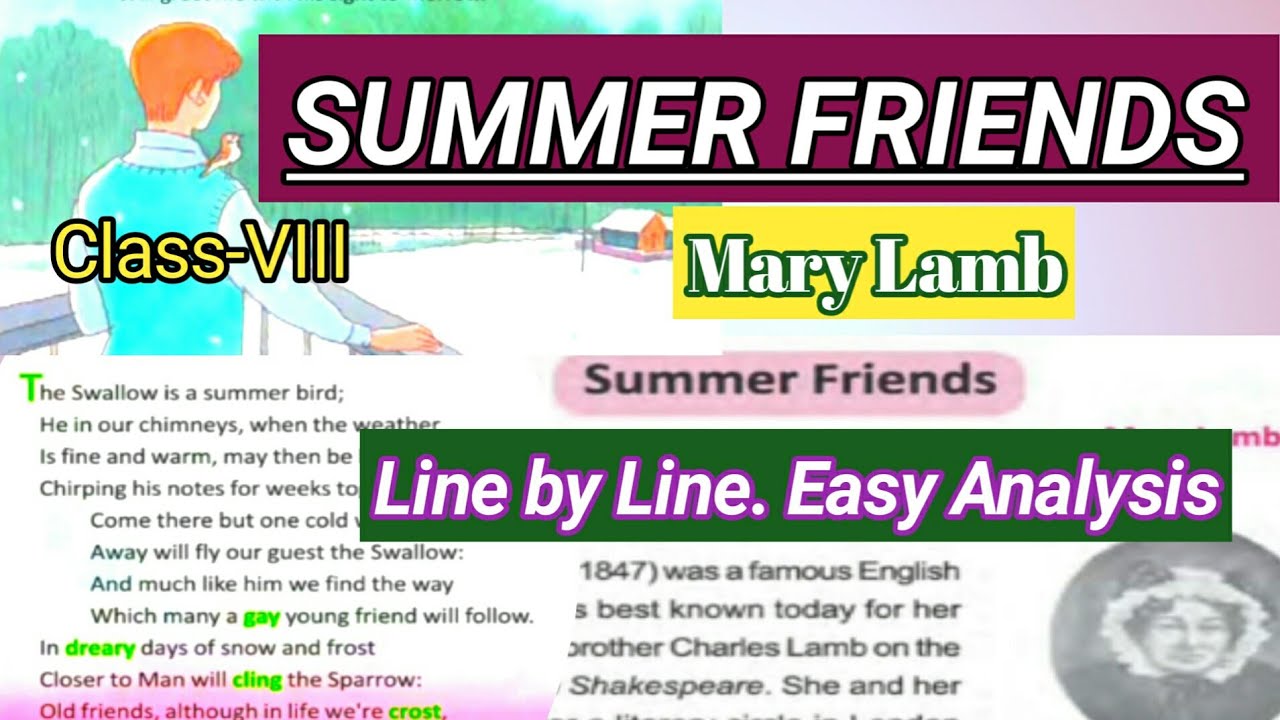Summer Friends By Mary Lamb | Line by line analysis| #SearchbySp