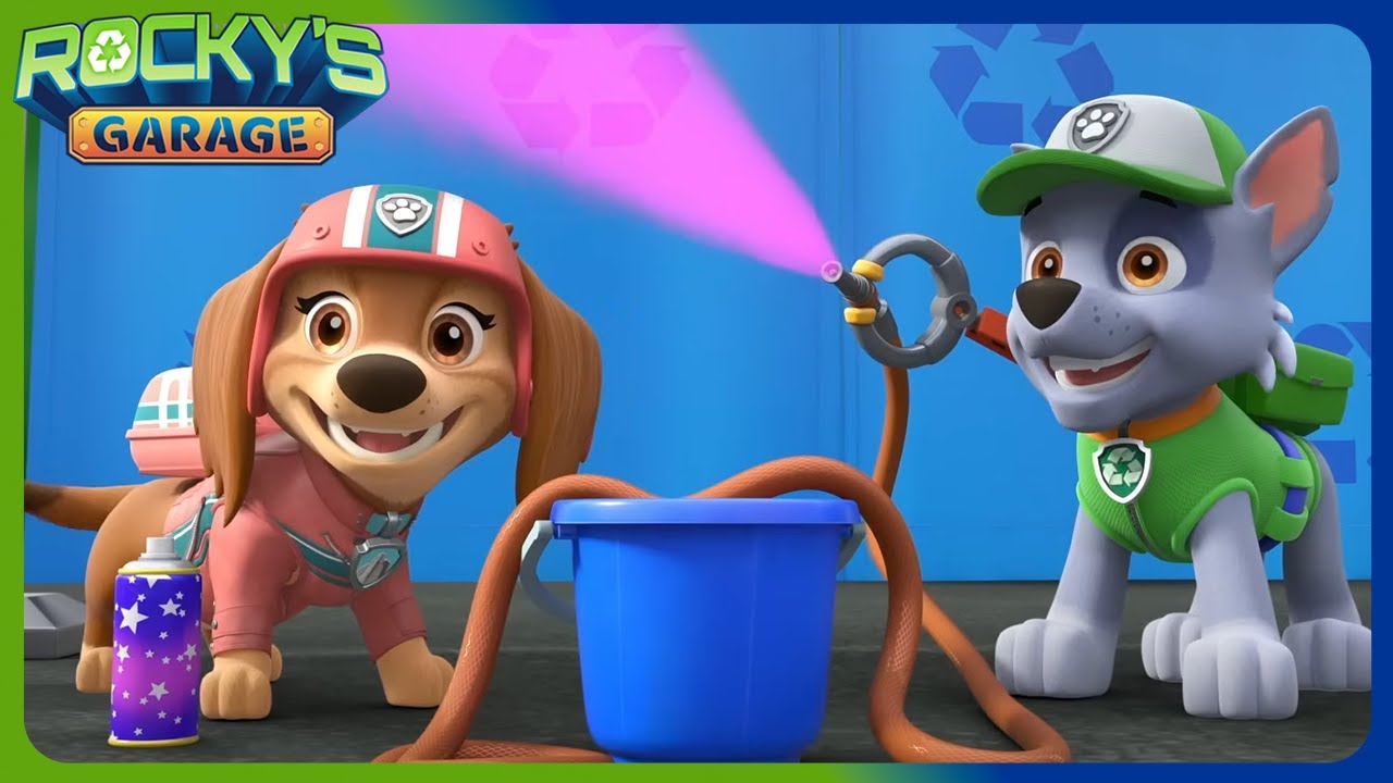 Spray Paint Time | Rocky's Garage | Rocky PAW Patrol | Cartoons for Kids