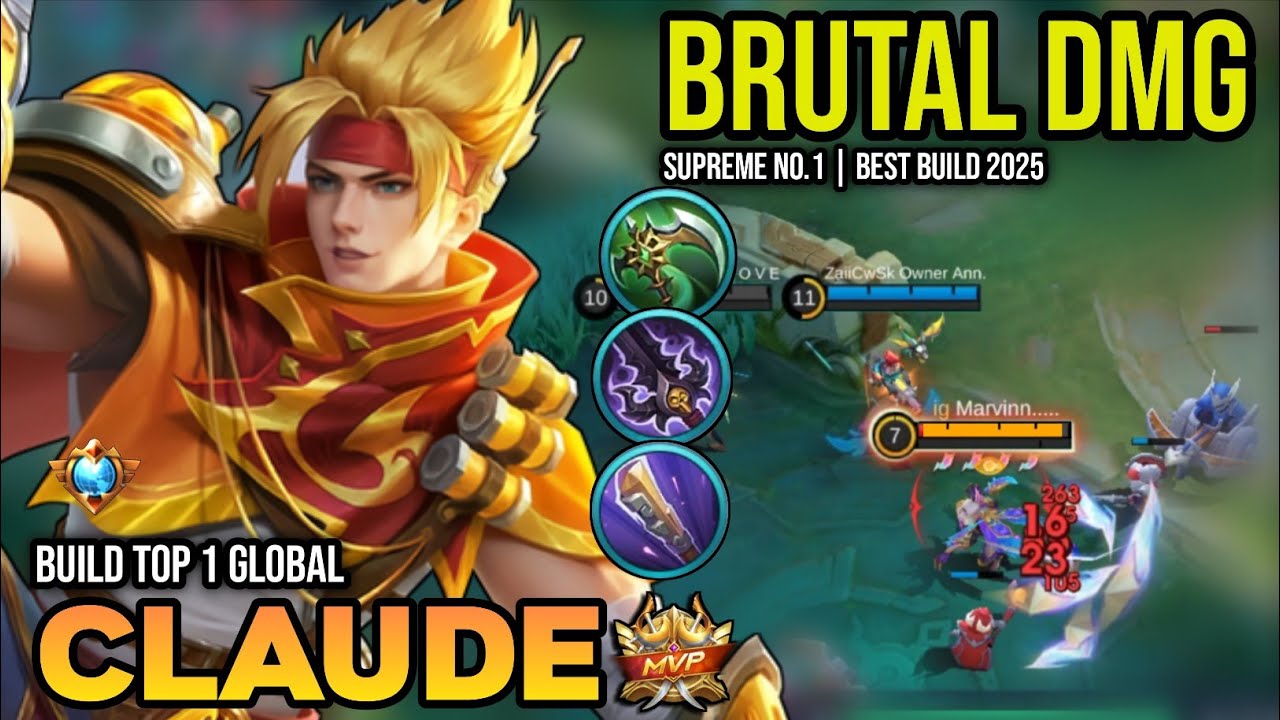 CLAUDE BEST BUILD 2025 | BUILD TOP 1 GLOBAL CLAUDE GAMEPLAY | MOBILE LEGENDS✓