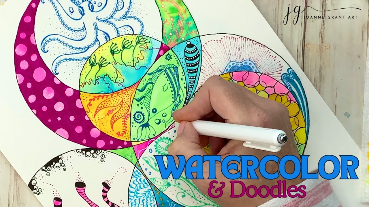Watercolor and Pen Doodles: Abstract Patterns