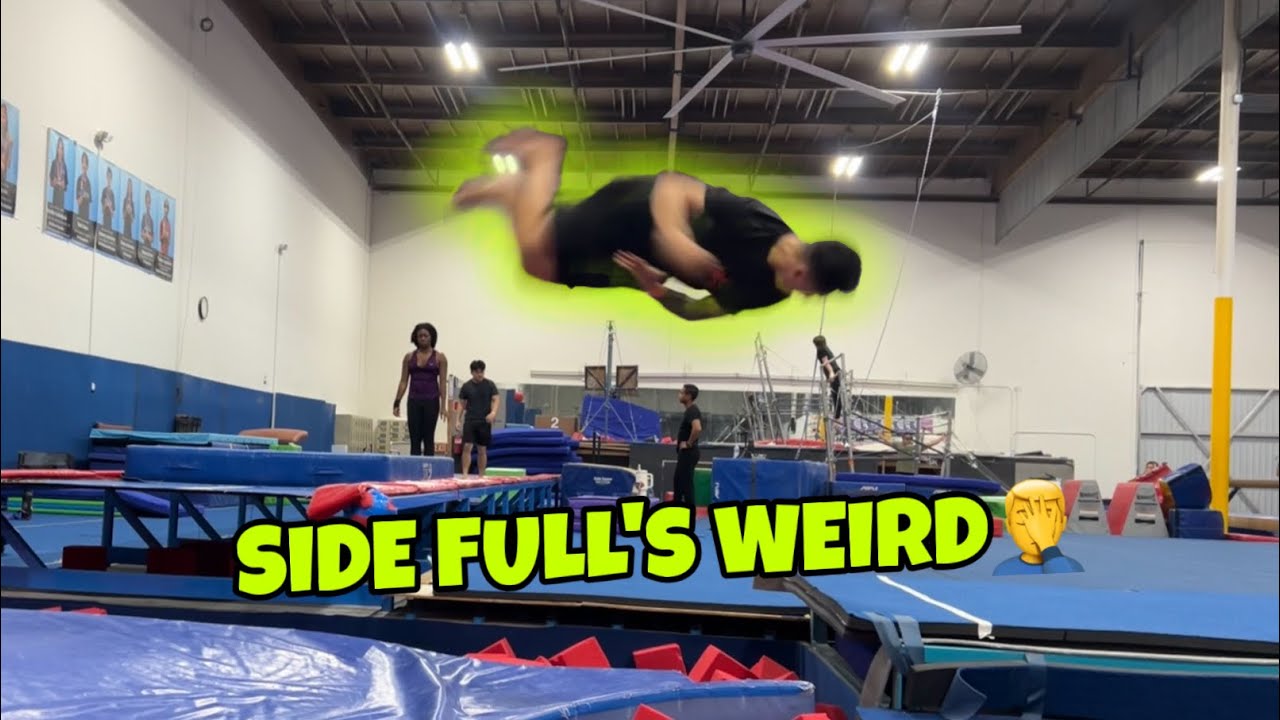 Fun Gym Session - Learning RUSSIAN Front Flip + Side Full Progression FAIL!!!