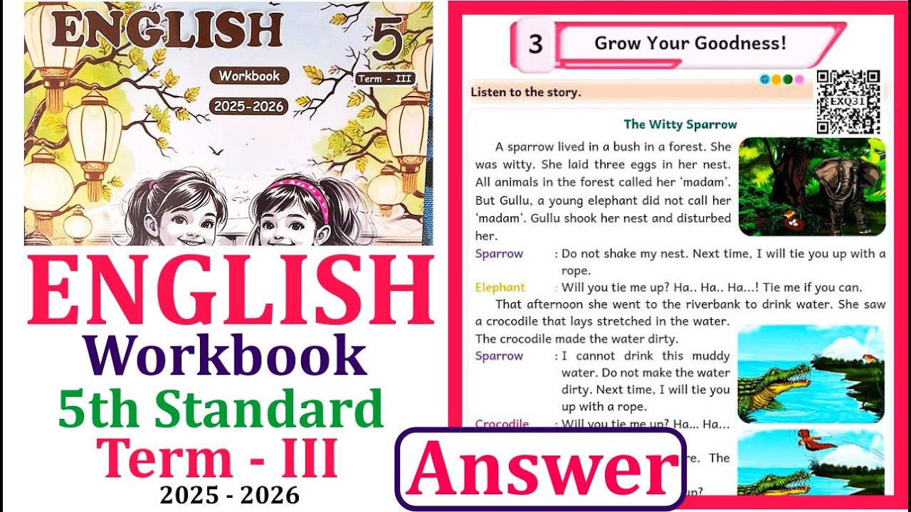 5th standard English workbook term 3 unit 3 Grow Your Goodness l Grow Your Goodness workbook 2026