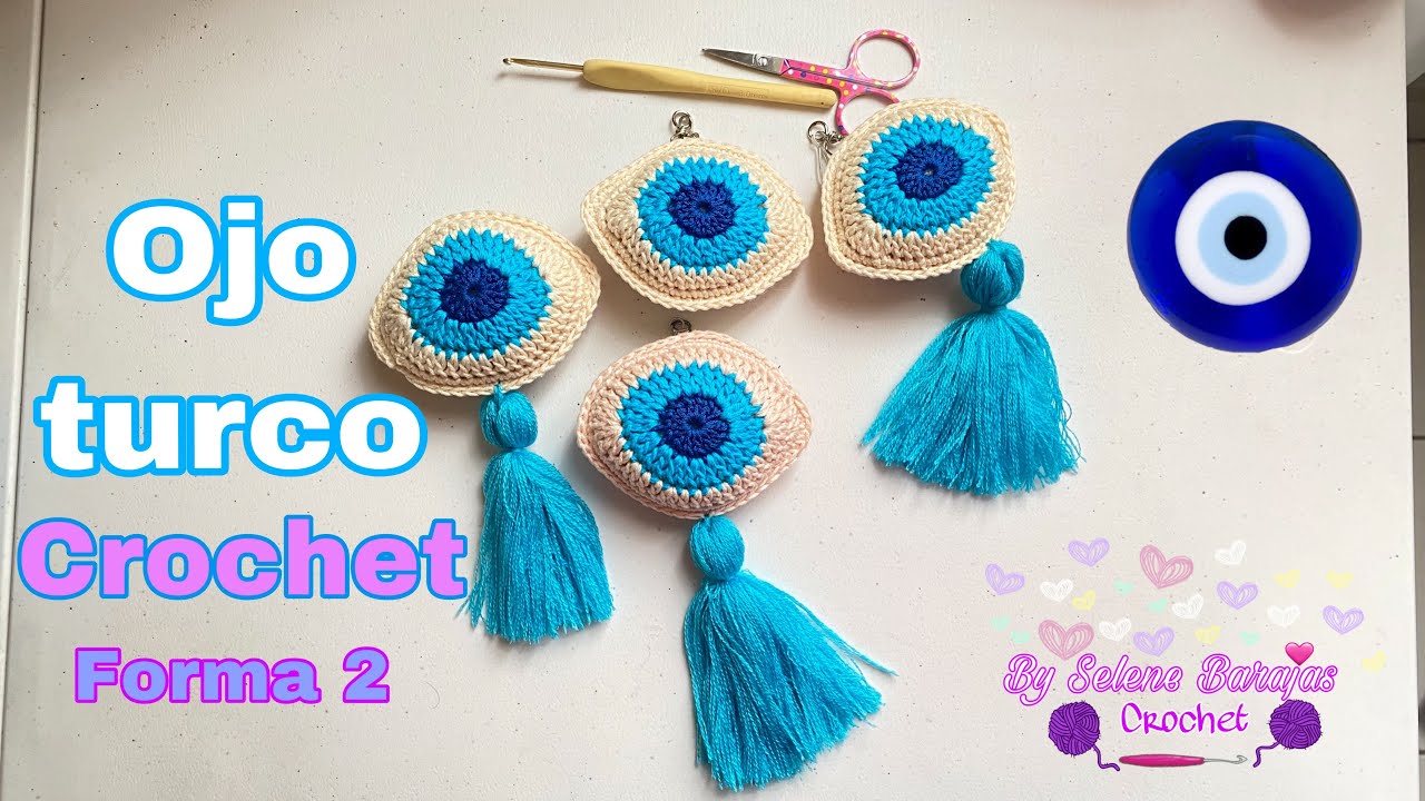 TUTORIAL: OJO 🧿TURKO🧿 a crochet! 🧶 Forma 2 alargado!!
