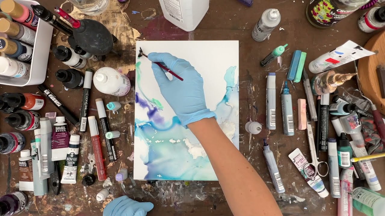 Daily Art Play #12 / Alcohol ink painting on NARA Paper