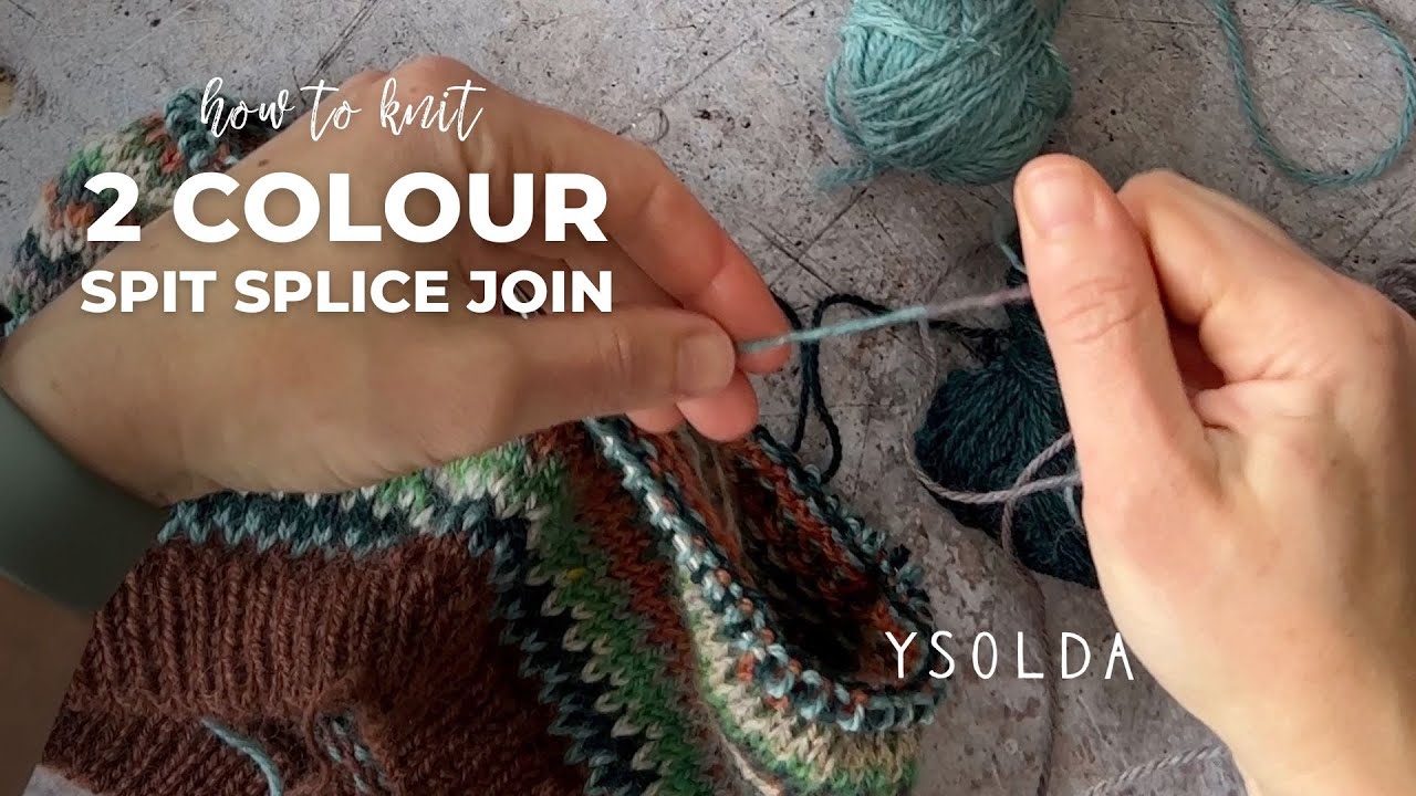 2 colour spit splice | invisible yarn join | no ends to weave in