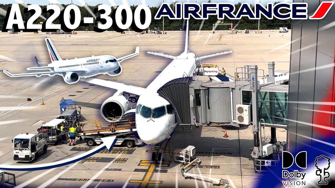 Air France Airbus A220-300 Flight Manchester Airport - Paris CDG (HDR10+ Dolby Vision Trip Report)