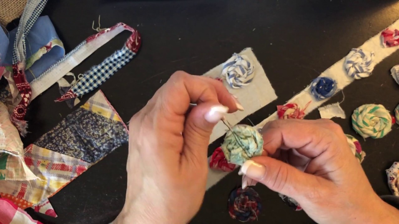 Fabric Scrap Rolled Flowers