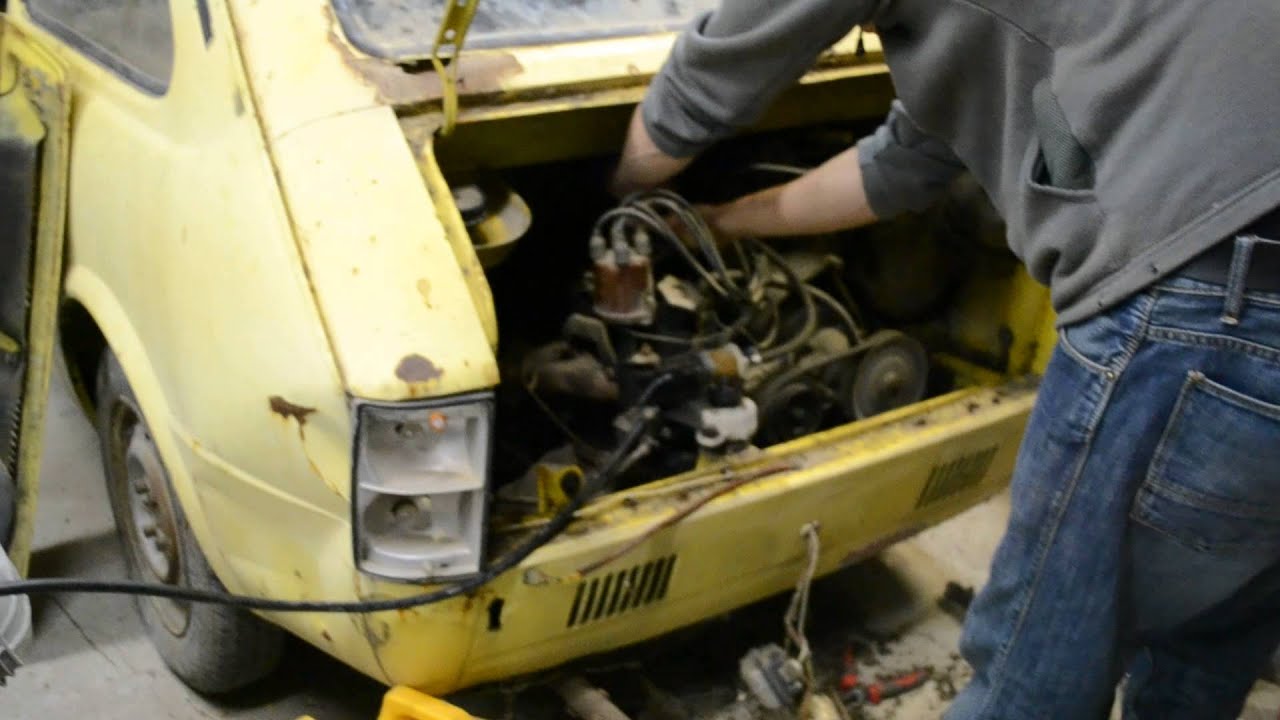 fiat 133 first start after 15 years- just by a jump start!
