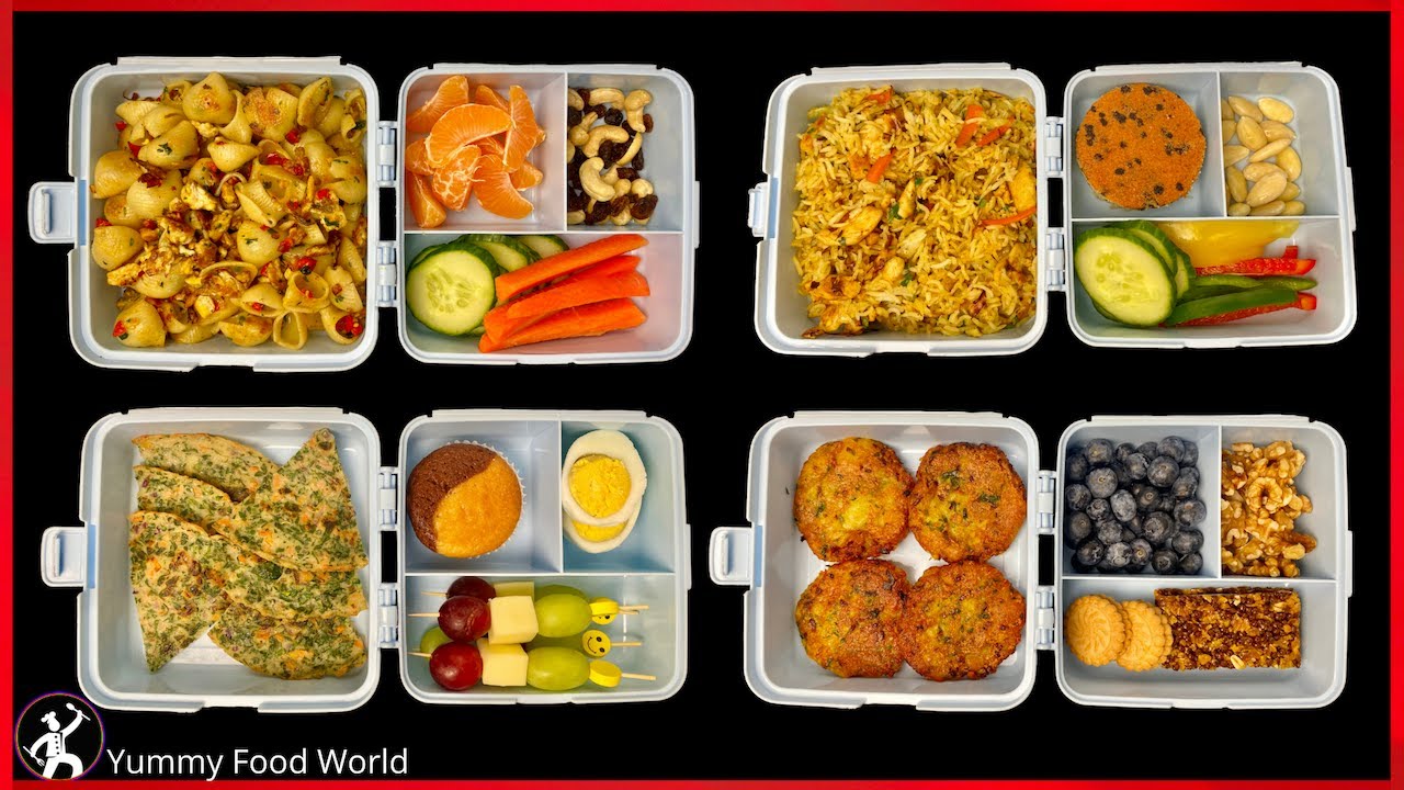 4 Tiffin box Recipes for School - Easy Lunch Box recipes - Tiffin Box Ideas - Yummy Food World