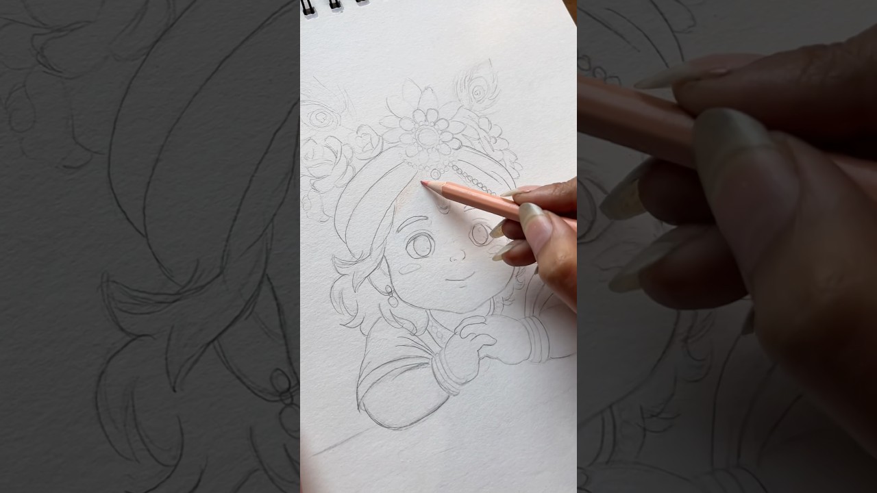 Shree Krishna Drawing : Colour Pencil Drawing / Mic Arts / Kahna / How to Draw / Radha Krishna / Art