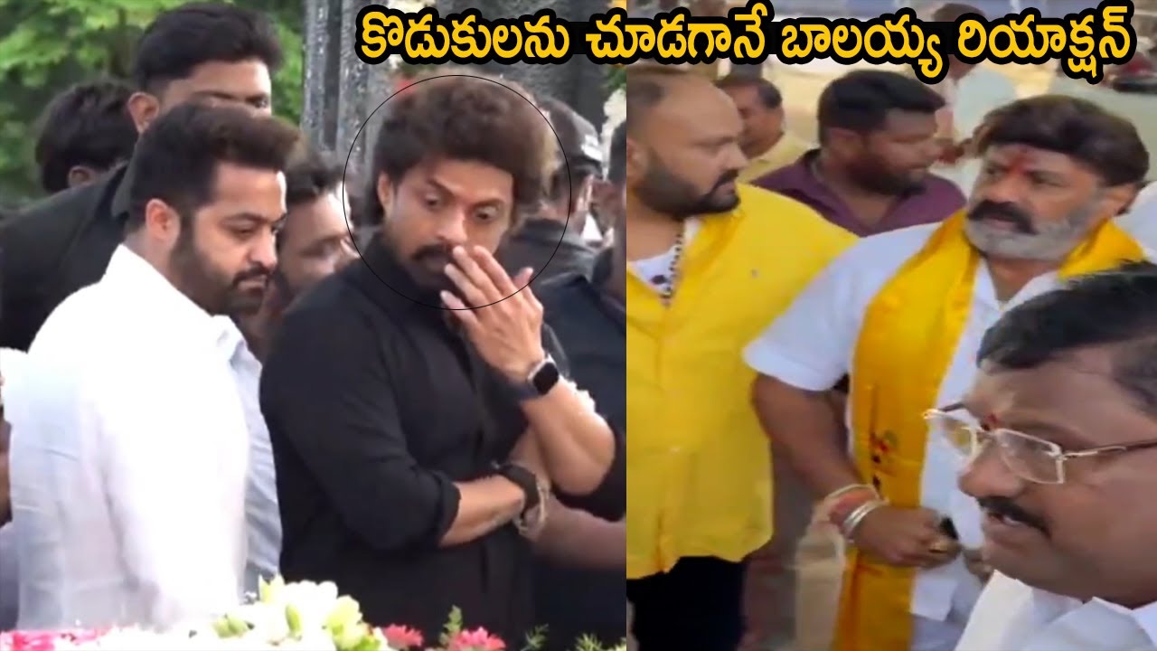 Nandamuri Balakrishna Reaction After Seen NTR And Kalyan Ram At NTR Ghat | NTR | Kalyan Ram |Balayya