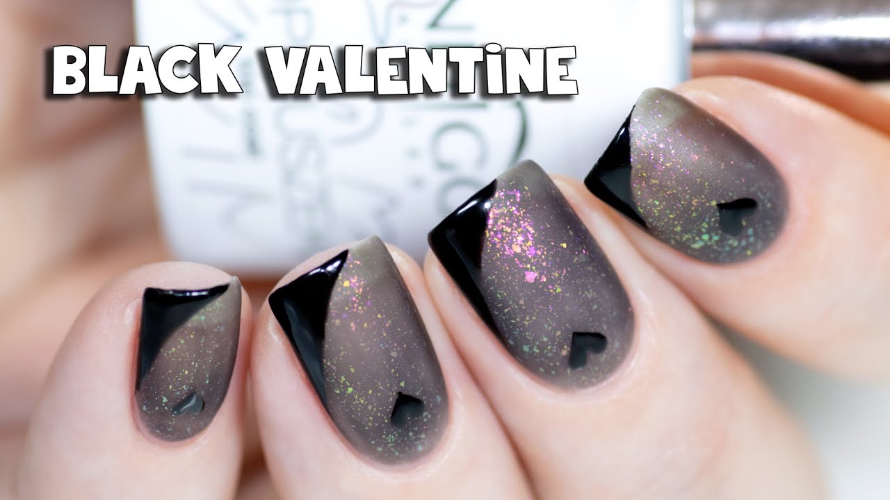 BLACK VALENTINE'S DAY NAIL ART | Indigo Nails