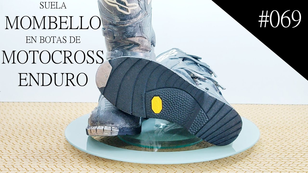 #069 Resolado de bota de motocross/Enduro con suela Vibram Mombello.