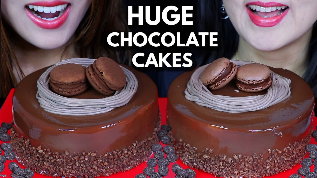 ASMR HUGE CHOCOLATE CAKES *BIG BITES* SOFT EATING SOUNDS MUKBANG 초콜릿 케이크 리얼사운드 먹방 ケーキ केक
