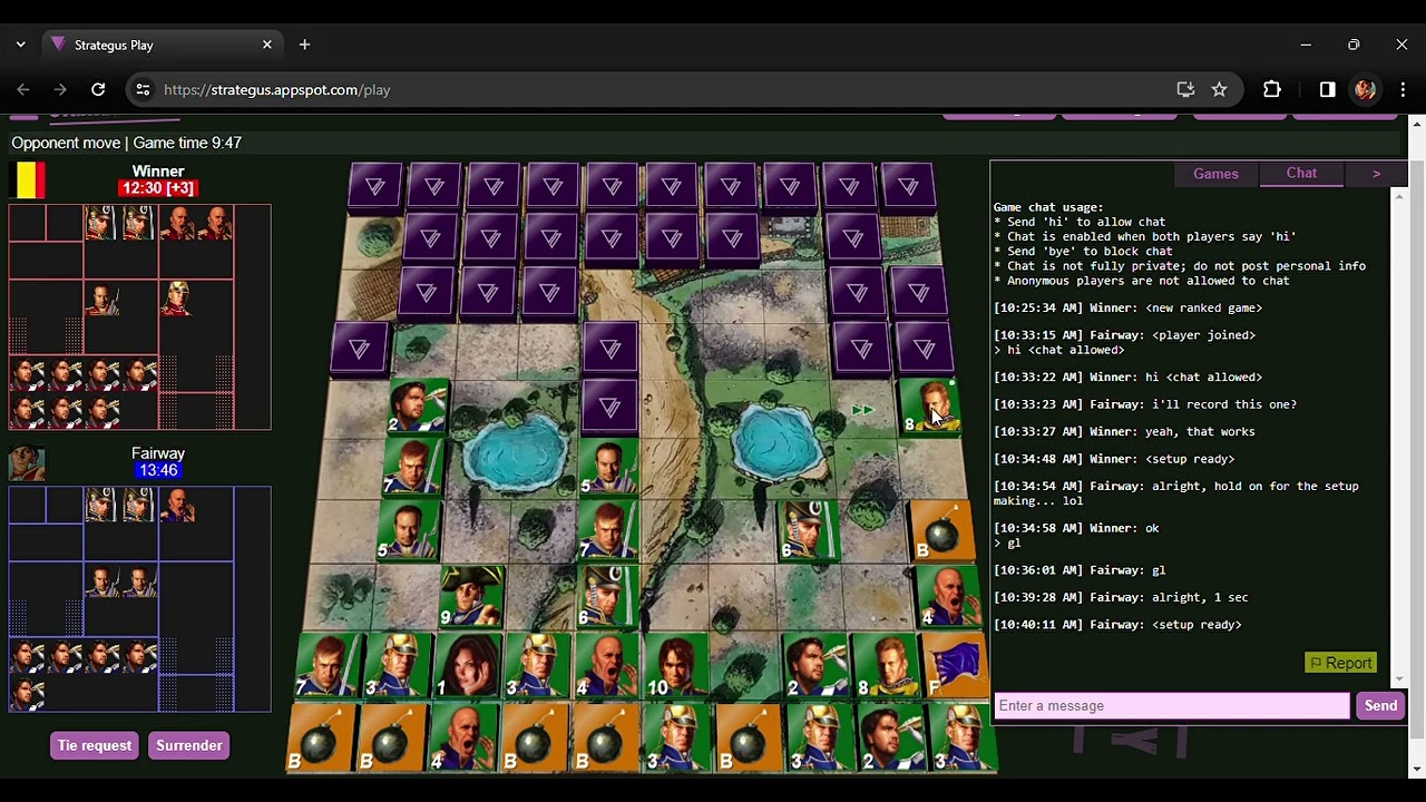 Stratego - Ranked Game on Strategus #56 - Fairway v Winner