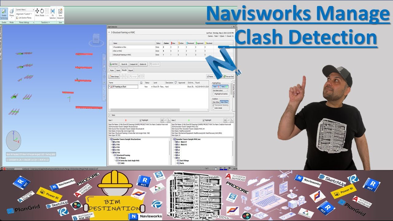 Как настроить обнаружение коллизий в Navisworks Manage | Создание тестовых, групповых и контрольн...