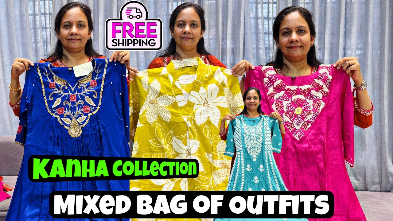 Stunning Cotton Kurtis, 2 & 3 Piece Suits, Mul Chanderi Suits, Anarkali & PartyWear Suits at Kanha C