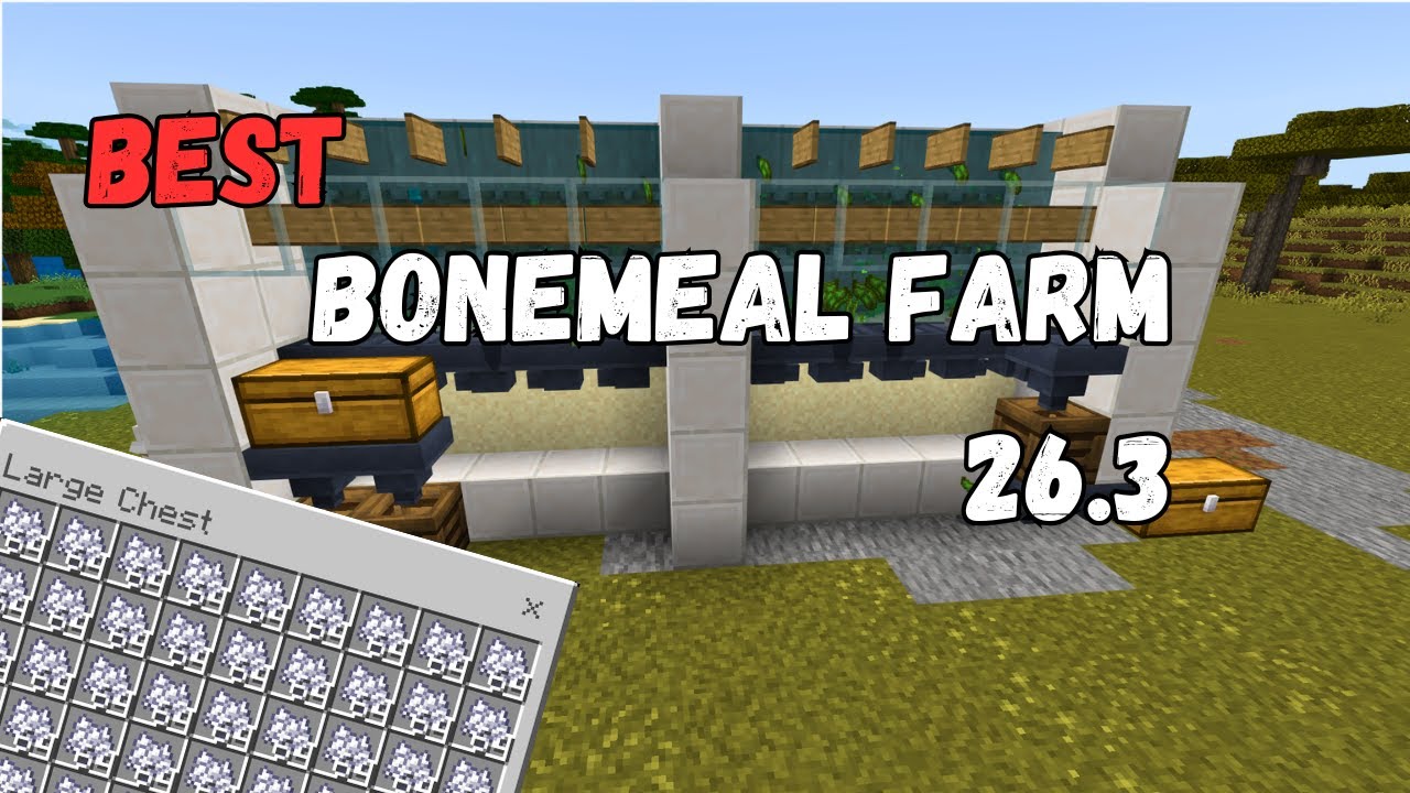 Лучшая ферма по добыче костной муки для Minecraft Bedrock 26.3