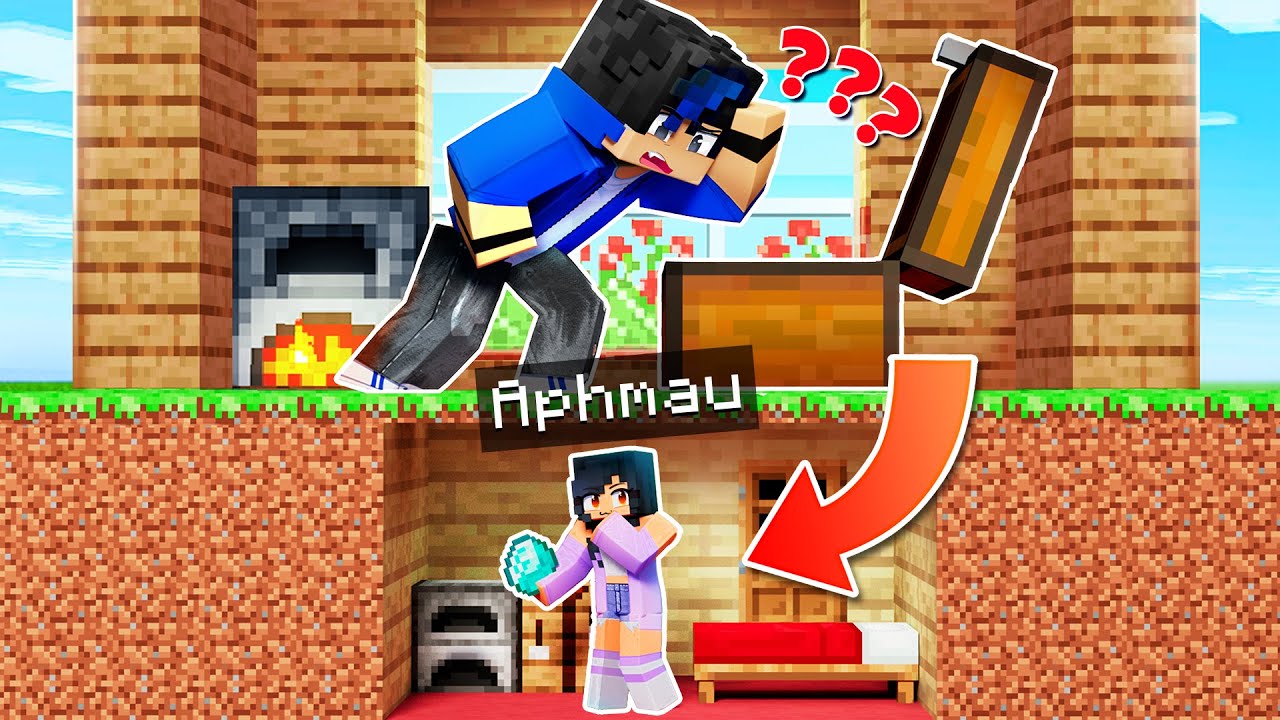 Secret TINY Home Under His MINECRAFT HOUSE!