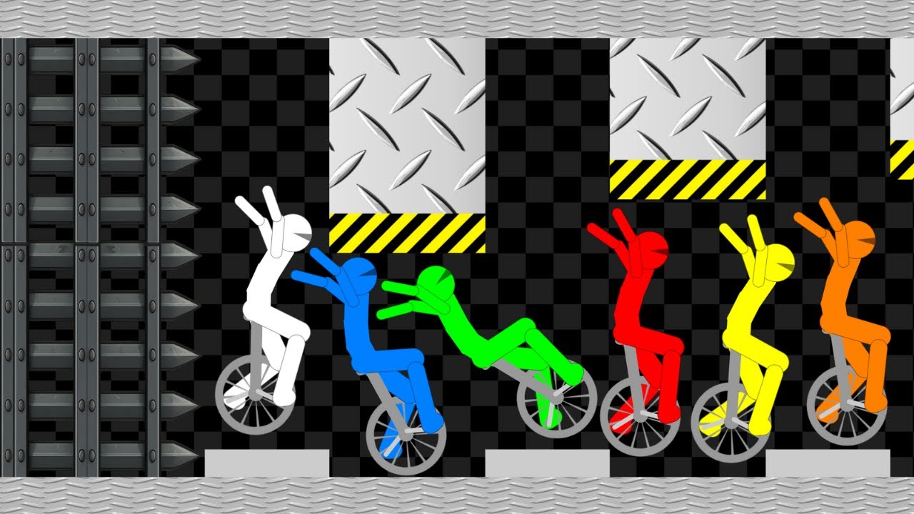 Survival Stickman Unicycle Race - Escape From Sharp Fence