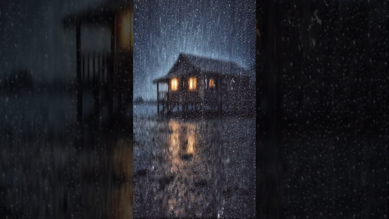 Heavy Rain at Night 🌧️ | Cozy Cabin Rain Sounds ASMR