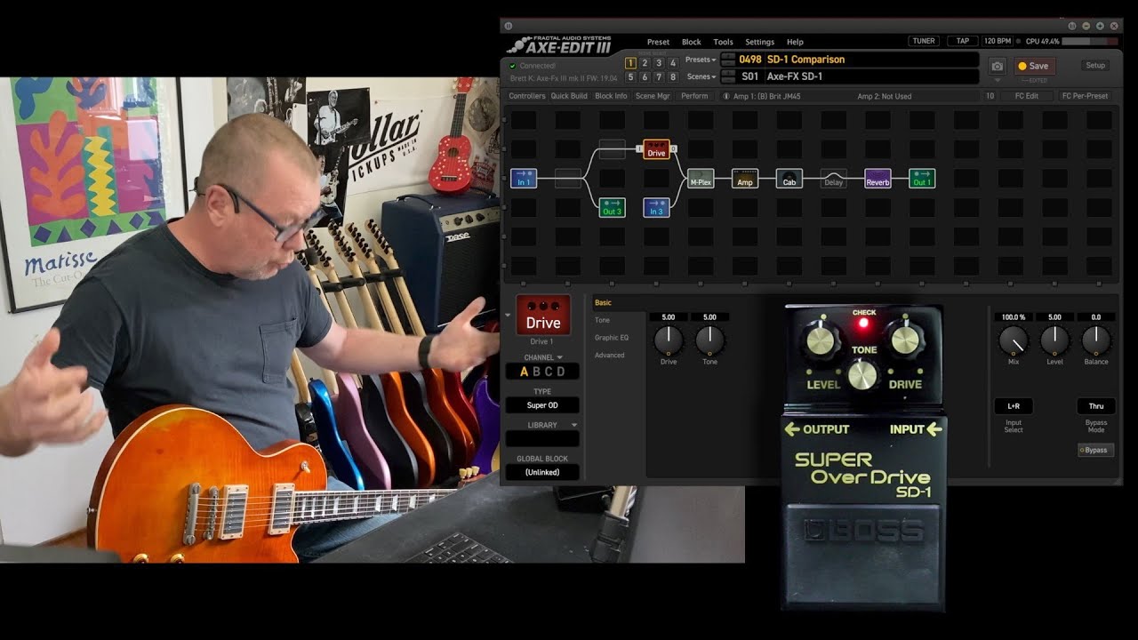 BOSS SD-1 4A vs Axe-FX III SD-1 model