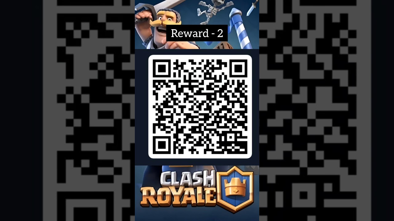 Scan the QR CODE for clash royale free gifts. Total of 3 rewards