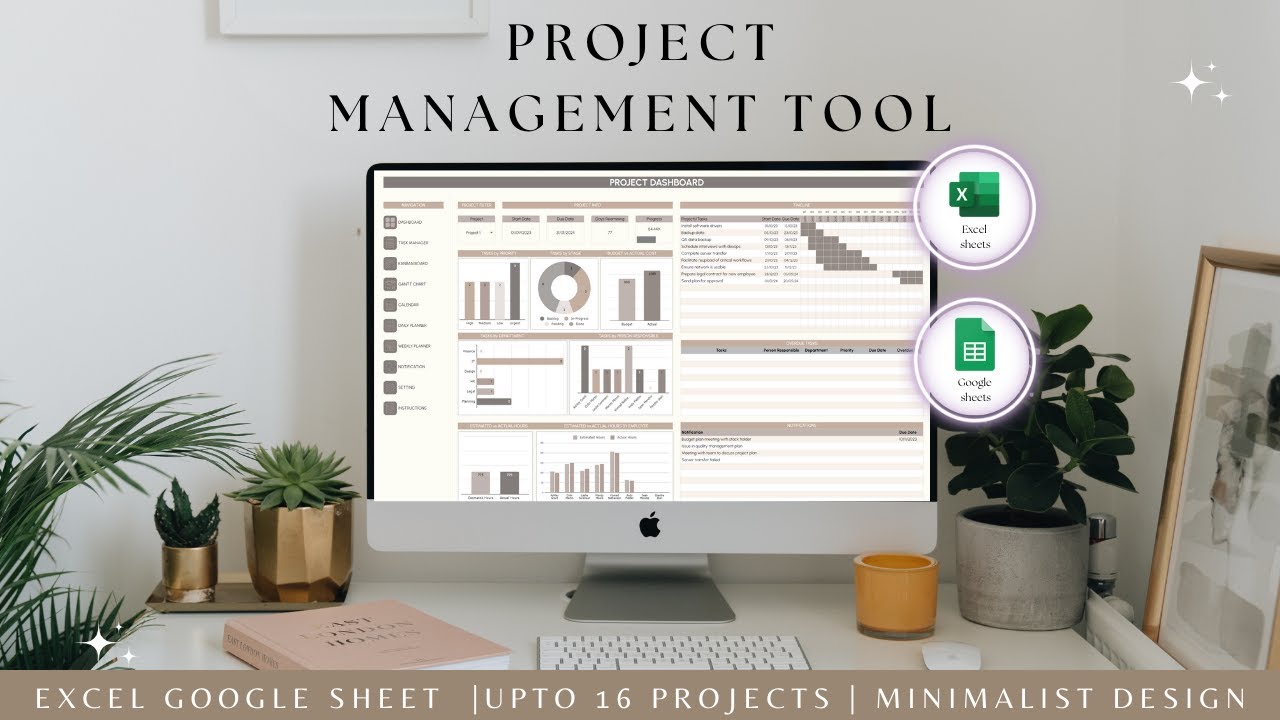 Multi Project Management tool small business Project Management Dashboard Excel google sheet templat